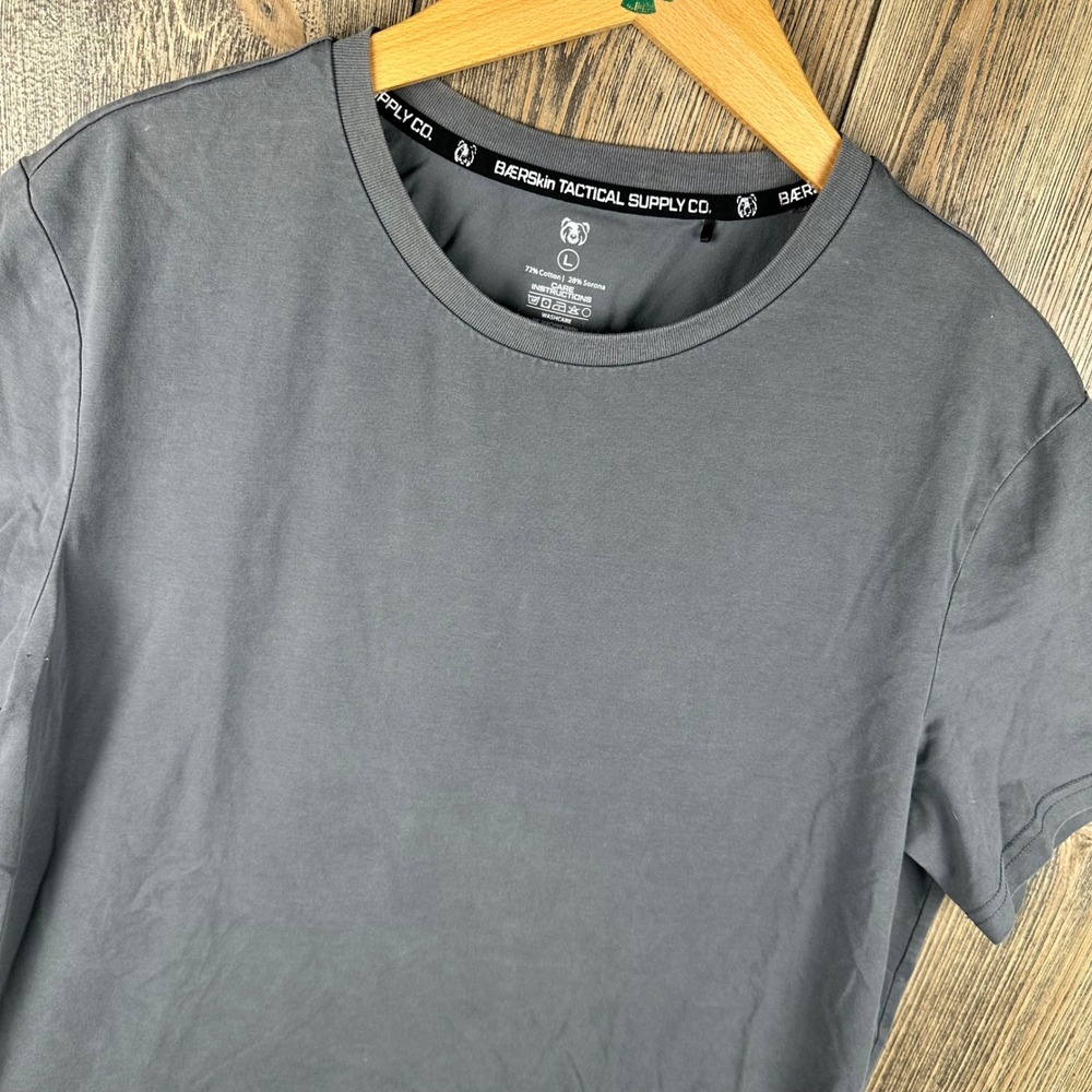 Baerskin Tactical Supply Co Mens Cotton Short Sleeve T-Shirt Dark Grey Large